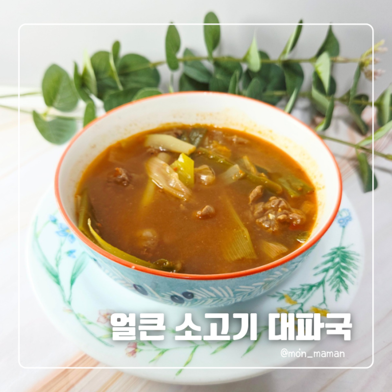 소고기 대파국 끓이는법, 강화도 텃밭 대파로 끓인 얼큰 해장국