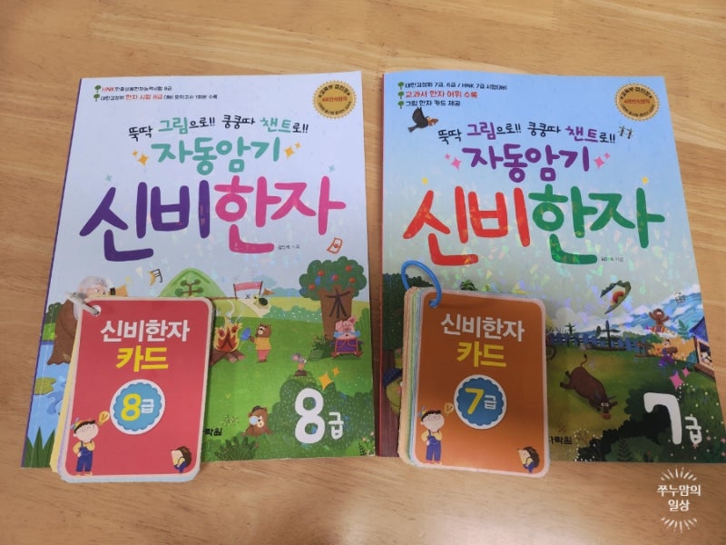7세 유아 한자 추천/자동암기 신비한자 8급 7급/애플비벽그림 한자
