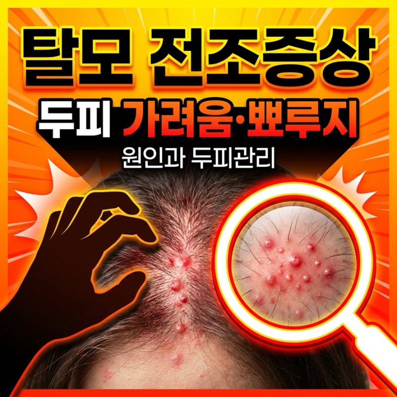 탈모 전조증상 두피 가려움 뾰루지, 원인과 두피관리