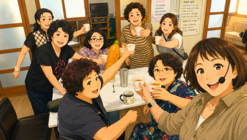 아산 대정리 마을회관 노래하고 놀다 보니 웃음이 한가득