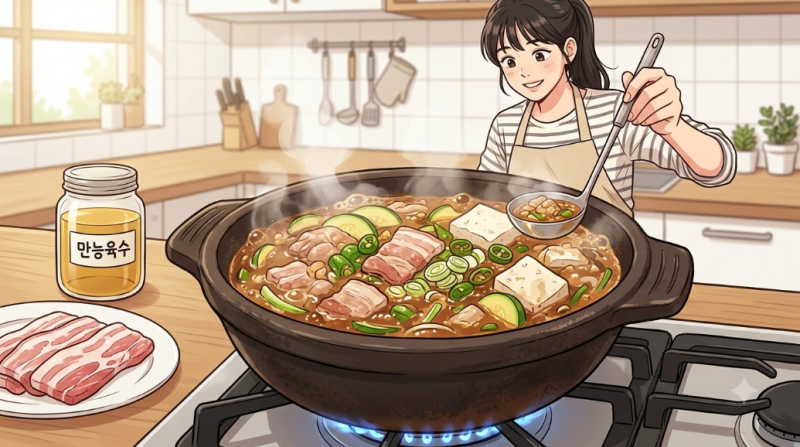 대패삼겹살 된장찌개 맛있게 끓이는법 15분 백종원 비법