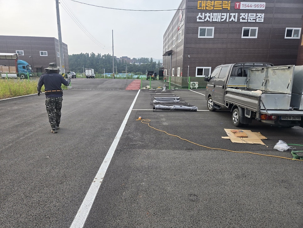 용인 신축 공장 휀스설치 10m대형 접이문 펜스 앙카타입 시공 완료