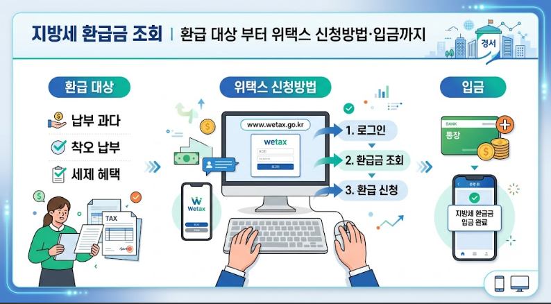 지방세 환급금 조회｜환급 대상부터 위택스 신청방법·입금까지