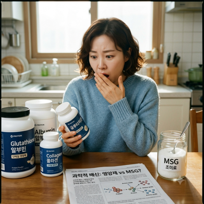 "조미료 퍼먹는다"... 서울대 교수의 알부민 글루타치온 콜라겐 영양제 충격 폭로