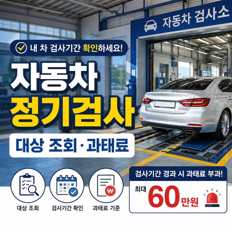 2026년 자동차 정기검사 대상 조회 방법과 과태료 기준 총정리