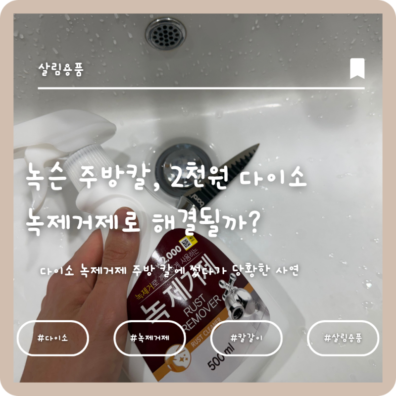 녹슨 주방칼, 2천원 다이소 녹제거제로 해결될까?