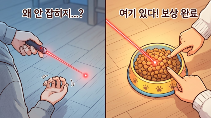 고양이 레이저 포인터 허탈감 없애는 보상 간식 놀이법 총정리