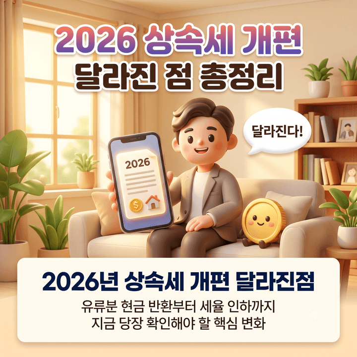 2026년 상속세 개편 달라진점, 유류분 현금 반환 의무화부터 공제 확대 빠진 이유까지