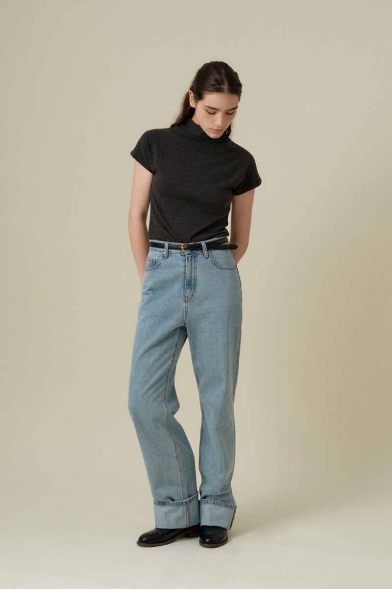 망고매니플리즈 신세계 센텀 오픈! VELI COWL NECK TEE 차콜 구매 후기