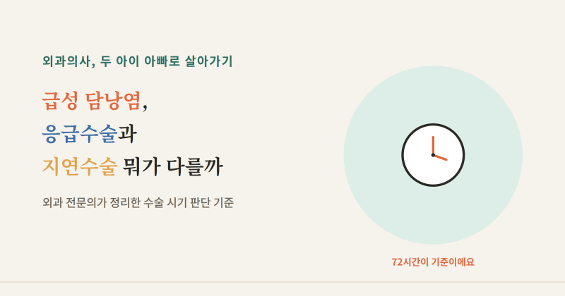 급성 담낭염, 응급수술과 지연수술 뭐가 다를까
