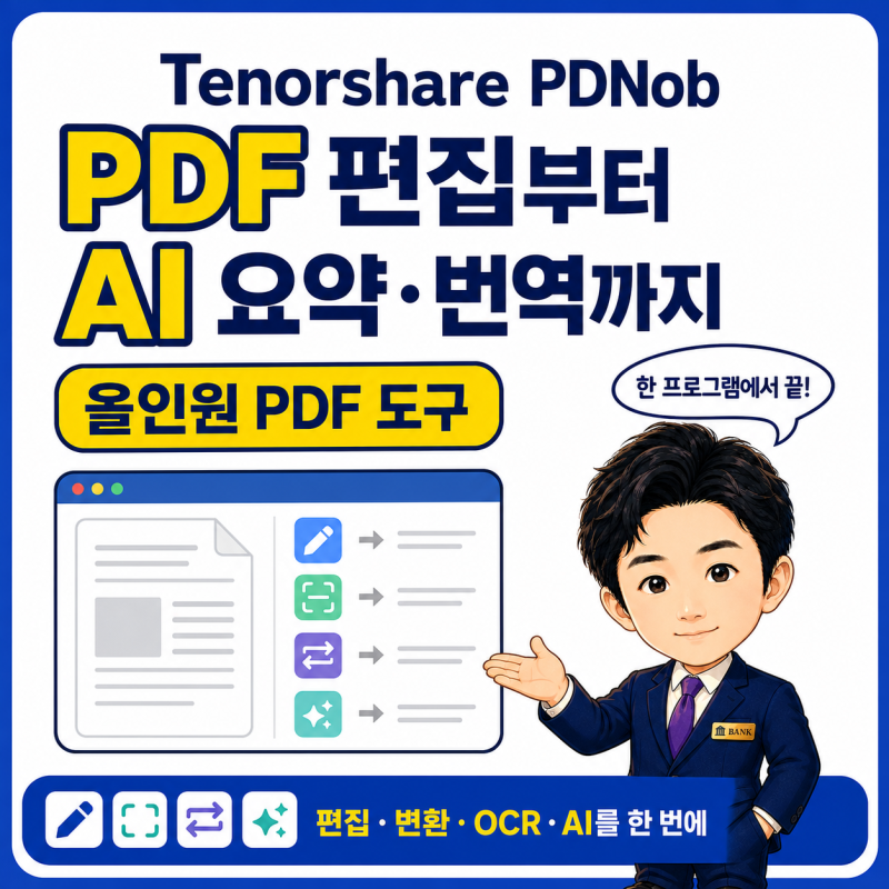 AI PDF 편집 무료 프로그램 추천 Tenorshare PDNob 사용법