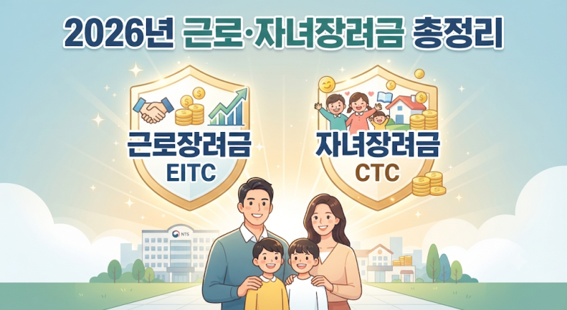 2026년 근로·자녀장려금 신청 자격, 금액 및 지급일 총정리