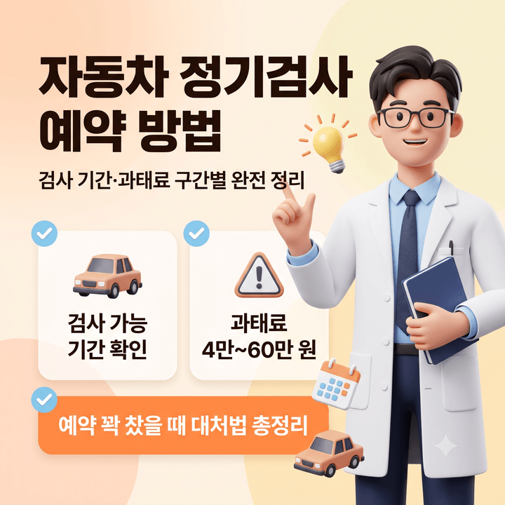 자동차 정기검사 예약이 어렵다면, 검사 가능 기간과 지연 과태료 4만 원부터 60만 원 구간별 ....