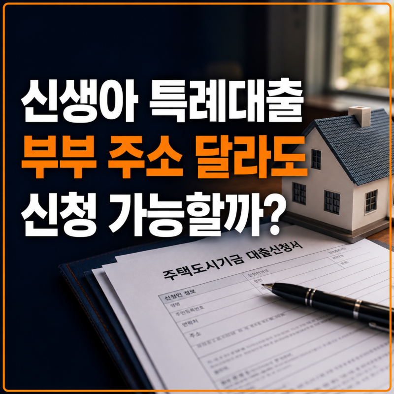 신생아 특례대출 부부 주소 다를 때｜배우자 분리세대·세대주 조건·세대원 변경 및 은행 방....