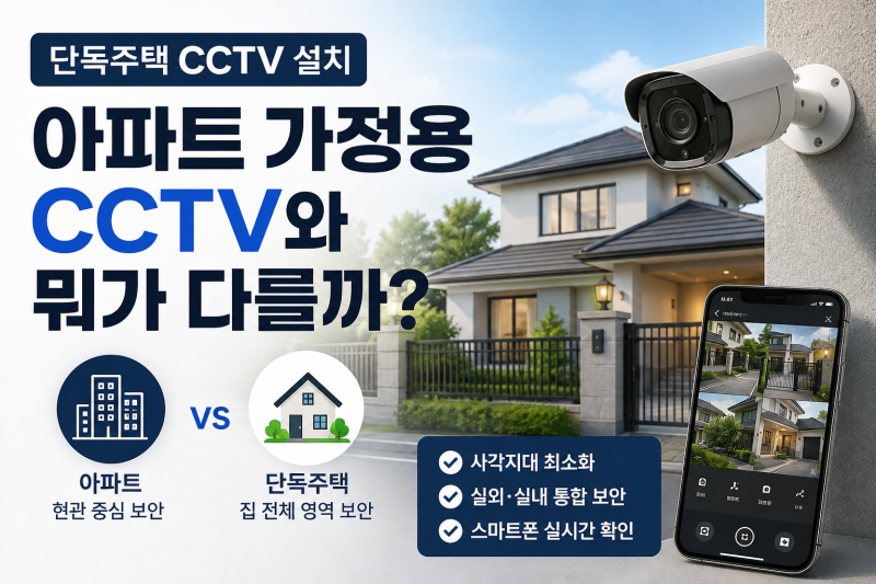 단독주택 CCTV 설치, 아파트 가정용 CCTV와 뭐가 다를까?