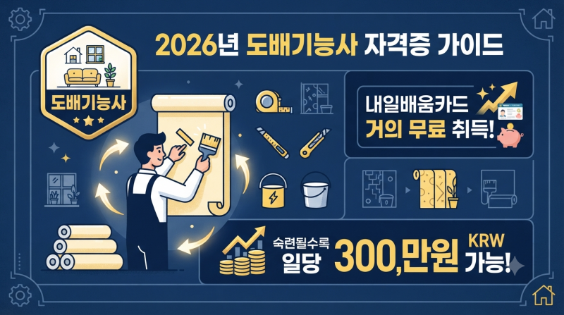 도배기능사 완벽 정리 — 인테리어 필수 기능 자격증·내일배움카드·취업 2026