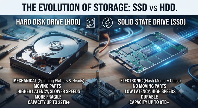 SSD와 HDD 차이 총정리, 속도·수명부터 NVMe와 SATA까지 쉽게 이해하기