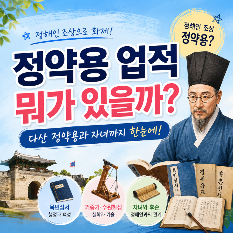 정약용 업적 뭐가 있을까? 정해인 조상이라 더 궁금한 다산 정약용 이야기