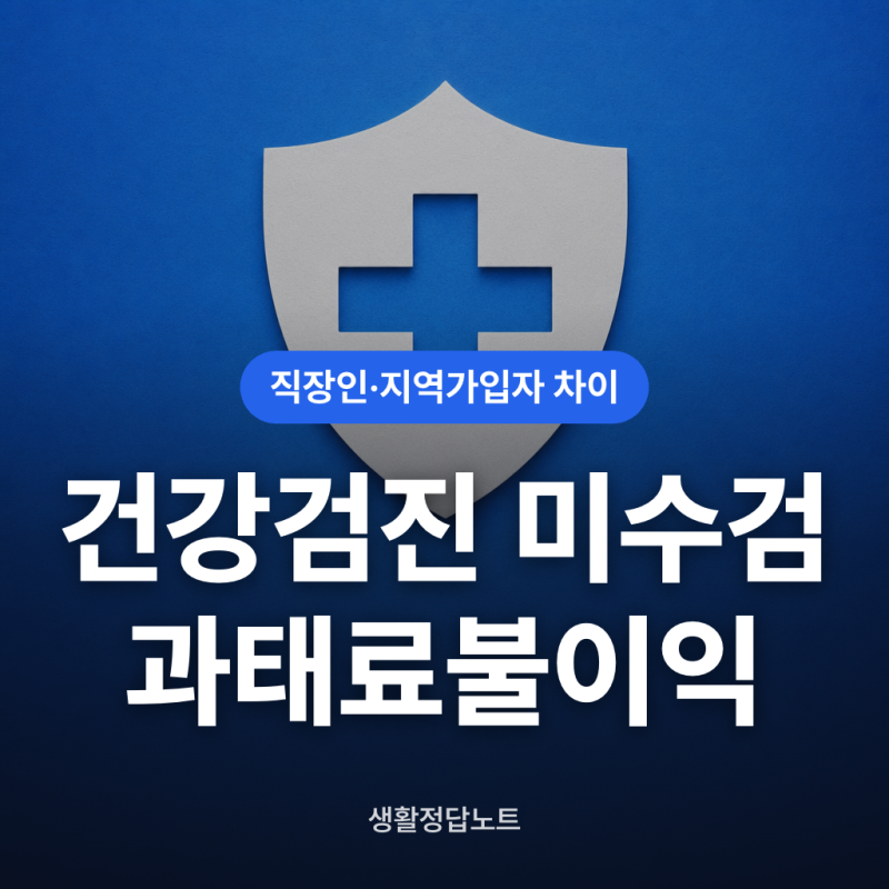 국가건강검진 미수검 과태료불이익 직장인 지역가입자 차이