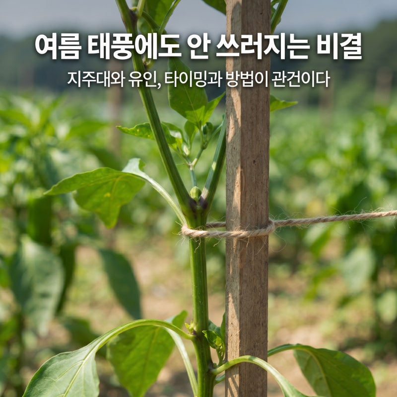 [고추5편] 고추 지주대 세우기와 유인 방법