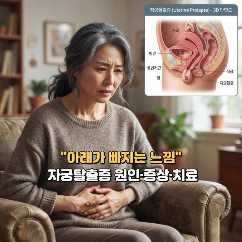 자궁탈출증 원인·증상·치료 , 아래가 빠지는 느낌