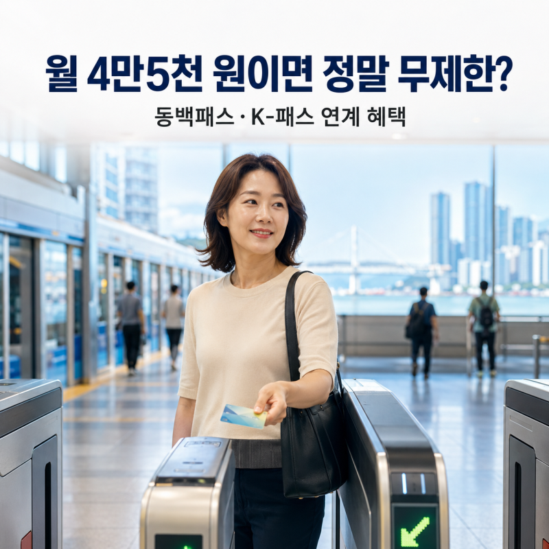 부산 동백패스 4만5천 원이면 정말 무제한? K-패스 연계 혜택