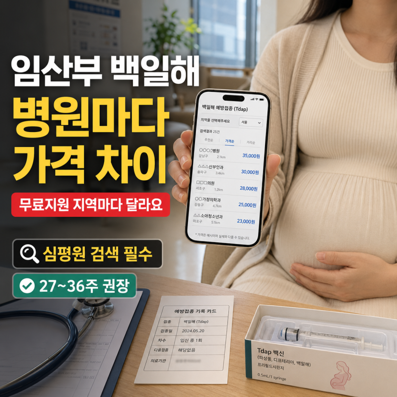 임산부 백일해 그냥 맞지 마세요, 병원마다 접종 가격이 달라요