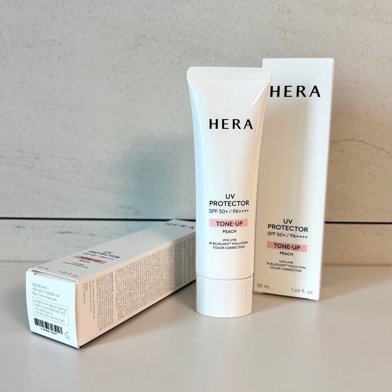 헤라 NEW UV프로텍터 톤업 피치 50ml SPF 50+ 후기
