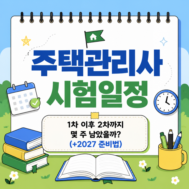 2026 주택관리사시험일정 분석, 1차 이후 2차까지 몇 주 남았을까? (+2027 준비법)