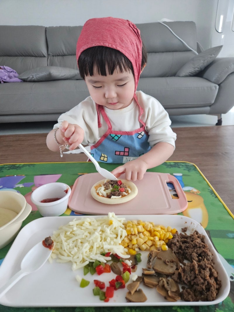 아이와 집에서 피자 만들기