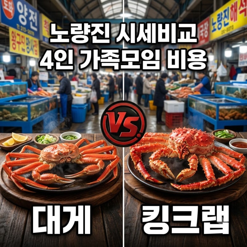 노량진수산시장 대게 킹크랩 시세 및 4인 가족모임 비용 총정리