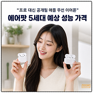 “프로 대신 공개될 애플 무선 이어폰” 에어팟 5세대 예상 성능 가격