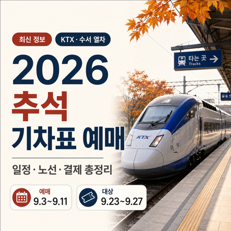2026 추석 기차표 예매 일정 총정리 - KTX SRT 열차 예매 날짜와 성공 팁