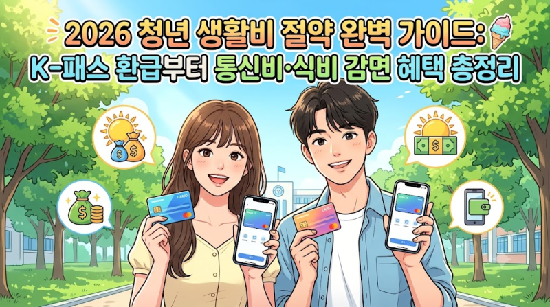 2026 청년 생활비 절약 완벽 가이드: K-패스 환급부터 통신비·식비 감면 혜택 총정리