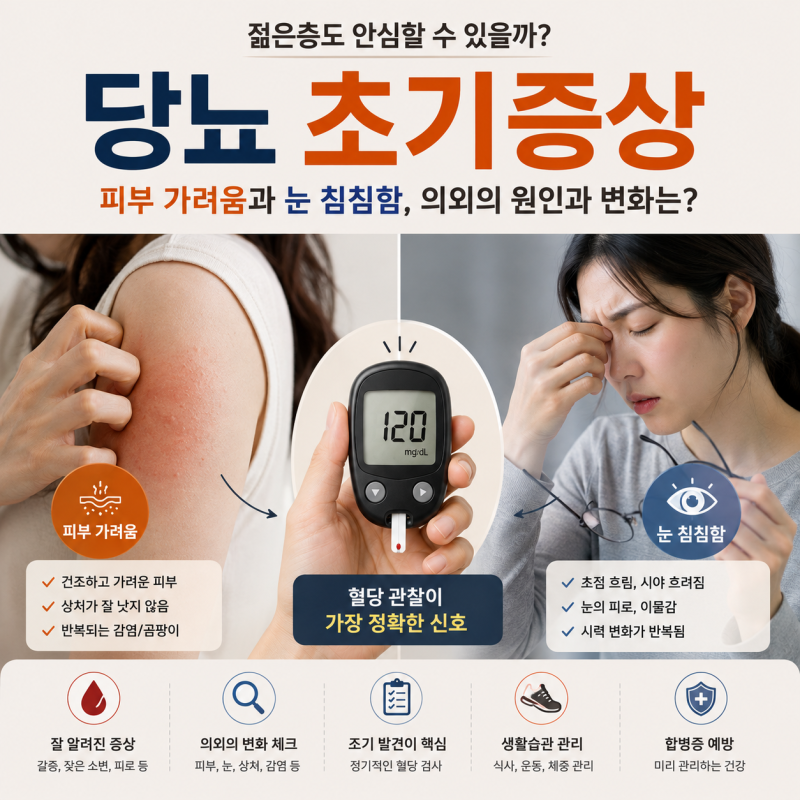 당뇨초기증상 피부 가려움과 눈 침침함, 원인 및 변화