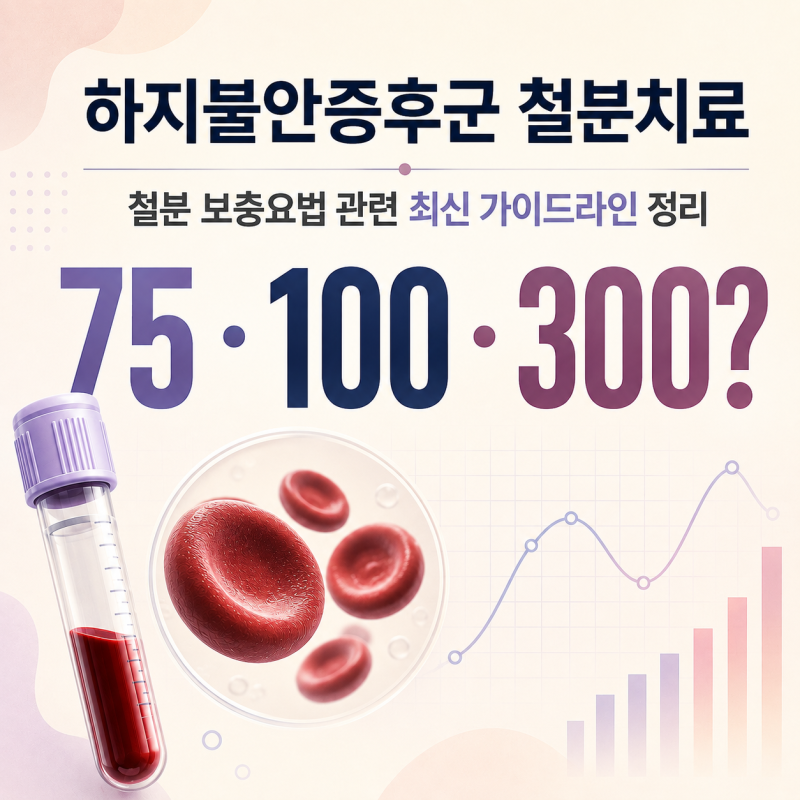 하지불안증후군 철분 치료 기준 총정리: 페리틴 75·100·300 중 어떤 기준을 적용해야 할까요? :....