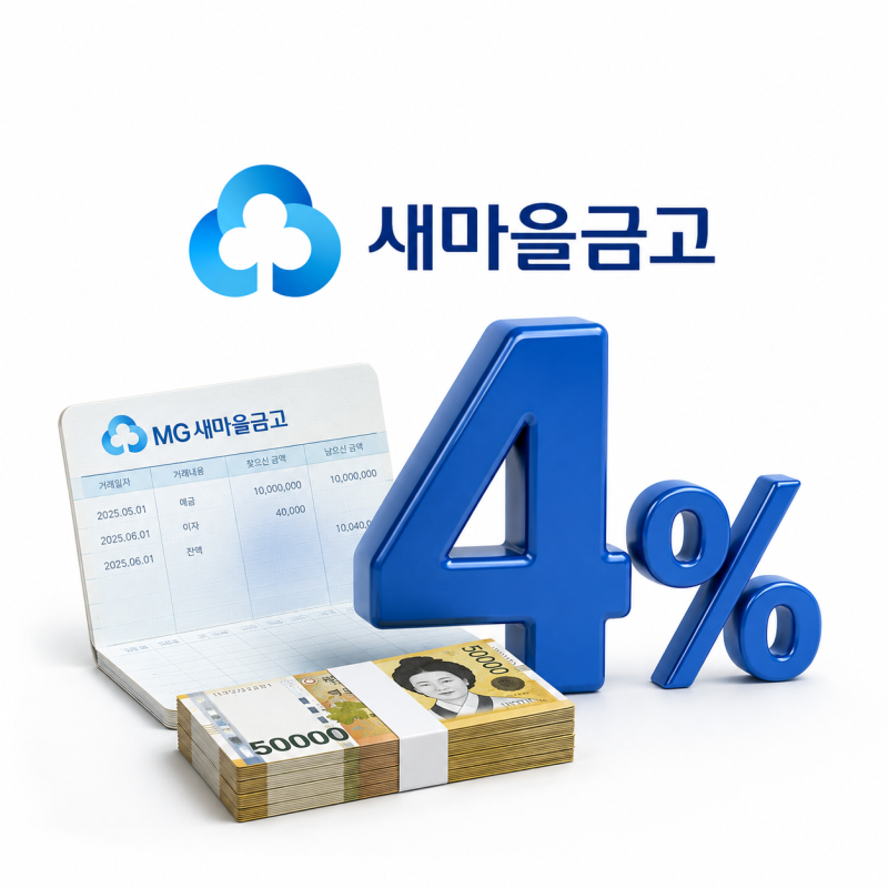 새마을금고 예금 특판 4% 떴어요! "12개월 예치시 금액대별 이자 계산해보니"