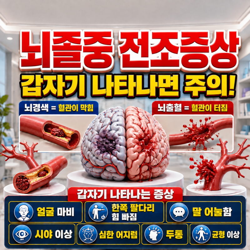 갑자기 한쪽 팔에 힘이 빠진다면? 뇌졸중 뜻, 전조증상 7가지, 초기증상과 원인, 검사 치료