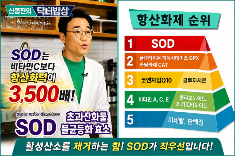 신동진의 닥터 밥상 프로그램에 나온 비타민 3500배 항산화제 순위 1위 SOD는 무엇일까요?-(주)....