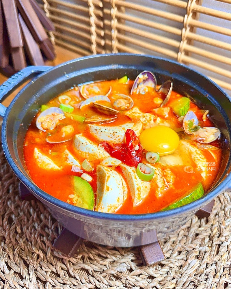 식당보다 맛있는 순두부찌개 정호영 바지락순두부찌개 레시피