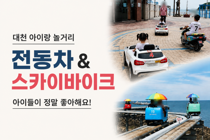 대천 아이랑 놀거리 추천! 전동차 대여부터 스카이바이크 예약 꿀팁까지