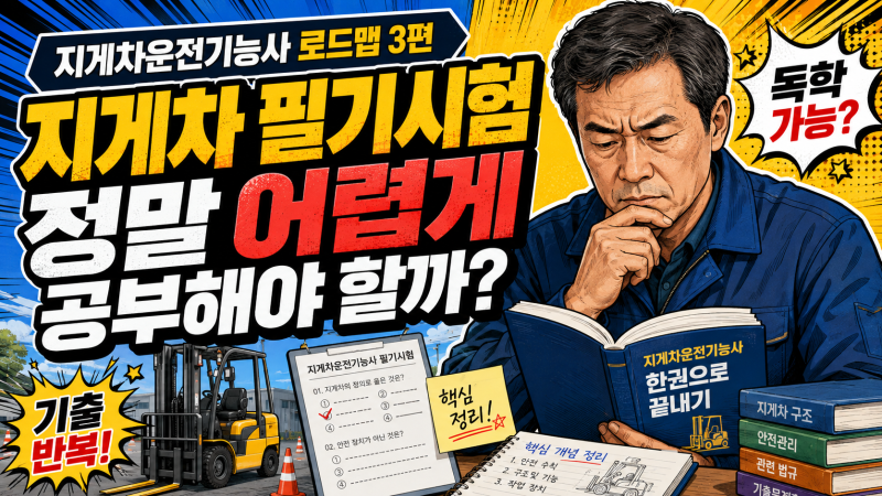 지게차운전기능사 필기 어렵게 공부할 필요 있을까? 독학·기출문제 공부법 ㅣ 지게차운전기....