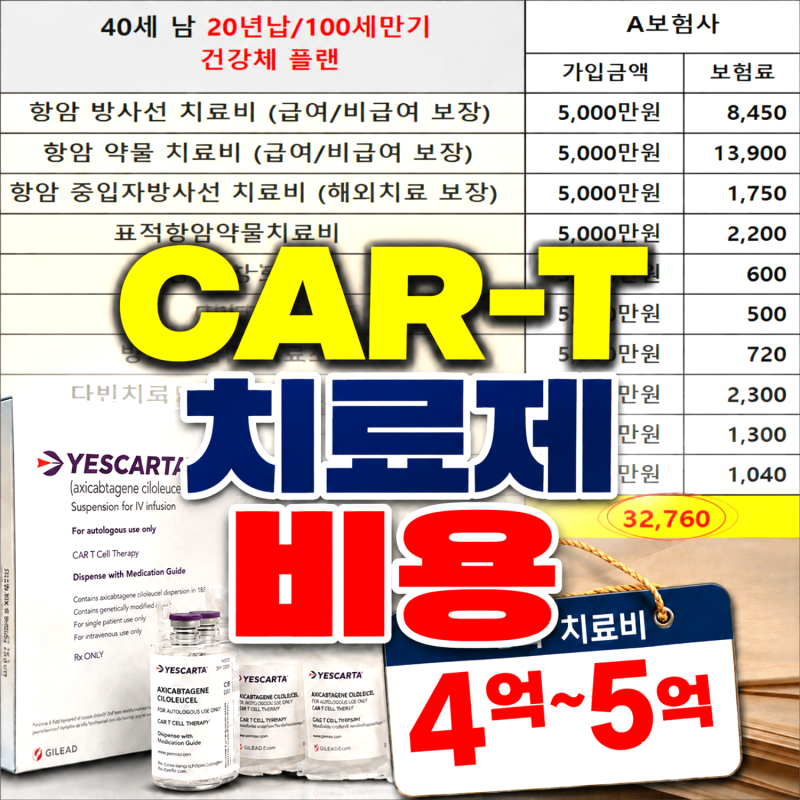 CAR-T 치료제 비용 카티항암약물치료비 1억 지급 조건