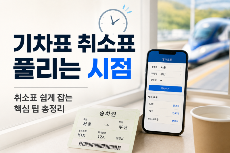 기차표 취소표는 언제 풀릴까? 예매 실패 후 확인할 시간대와 방법