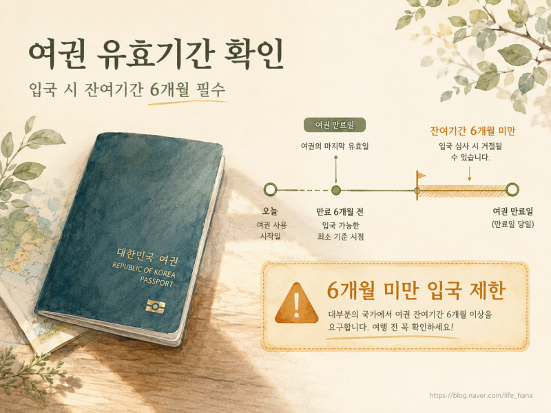 [여권 만료일의 비밀] "6개월 남았는데 왜 안 돼?" 여권갱신 언제해야하나 ☕ 국가별 기준 및 ....