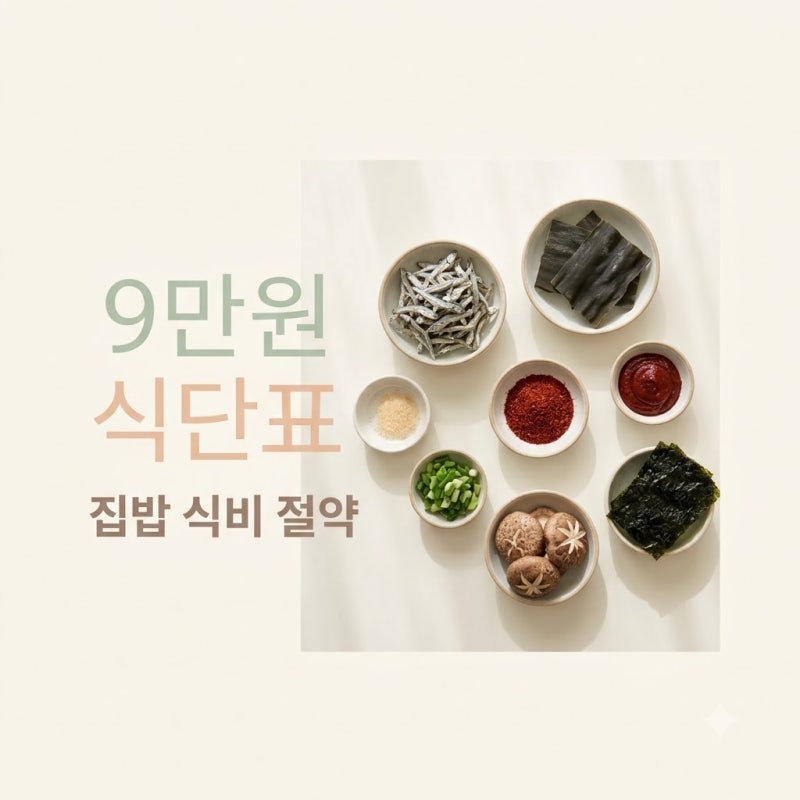 일주일 9만원 간단한 집밥 식단표 식비 절약 노하우