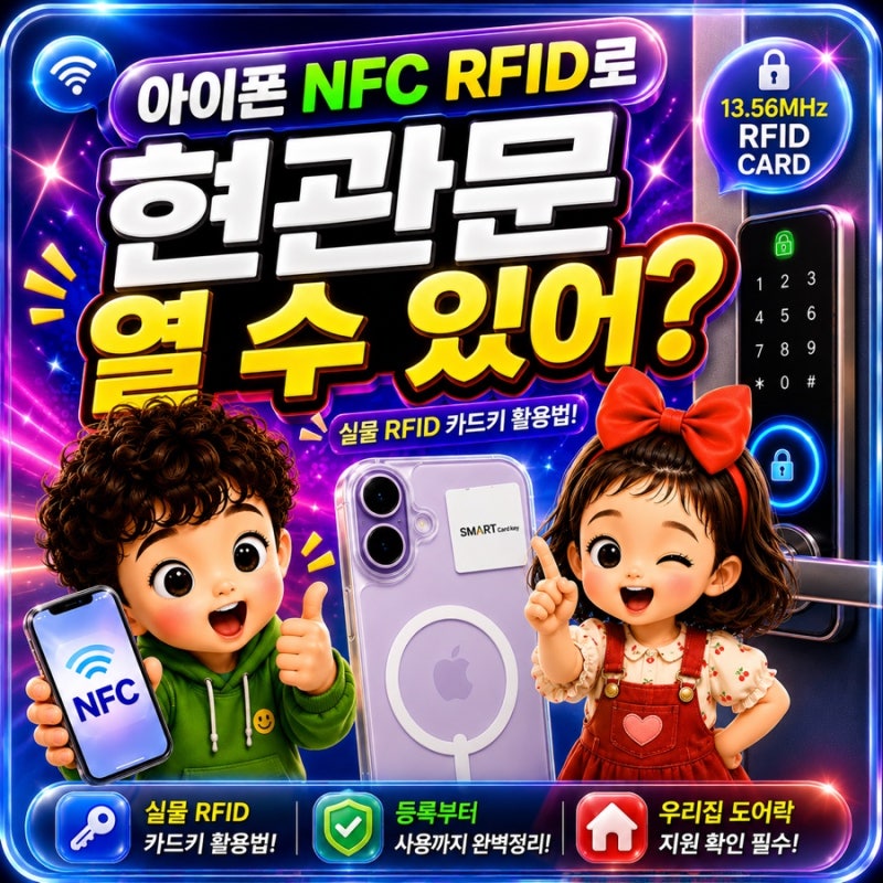 아이폰 NFC로 현관문 도어락 여는 방법, NFC 카드 없이 가능할까?
