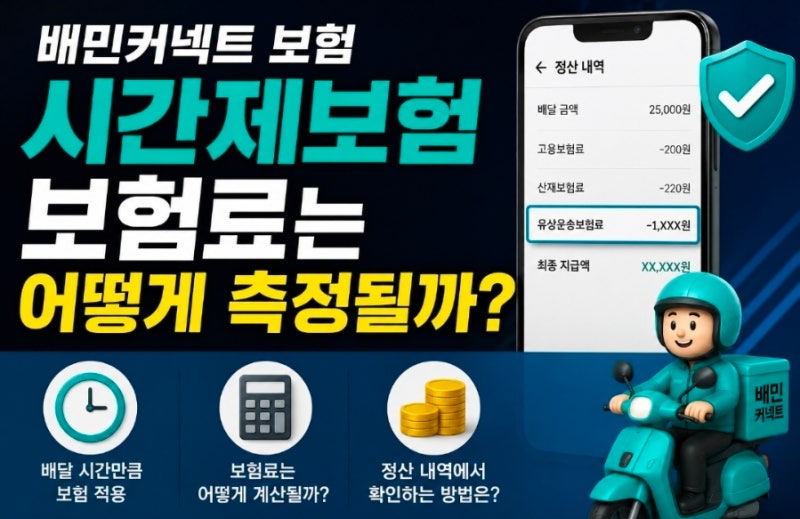 배민커넥트 보험 시간제보험 보험료는 어떻게 측정될까?