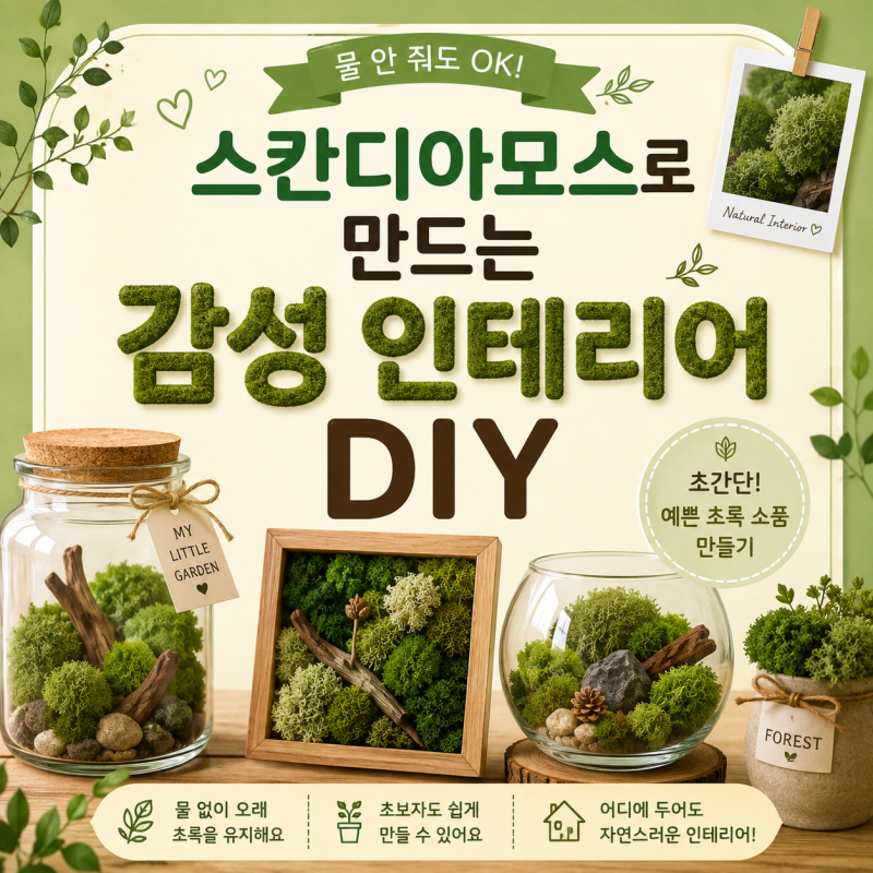 물 안 줘도 괜찮아요! 이끼(스칸디아모스)로 만드는 감성 인테리어 DIY