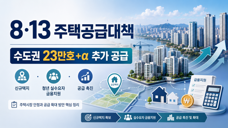 8·13 주택 공급/금융대책, 내게 뭐가 달라질까? | 공공택지·PF·청년대출·건축규제 총정리